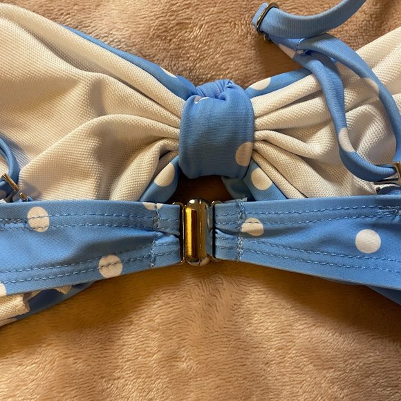 Polka Dot Tie Front Bikini Top - Picture 5 of 7